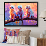 Joyous Jungle Monkeys - Pink Monkey Wall Art
