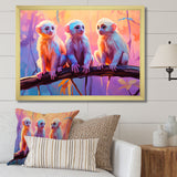 Joyous Jungle Monkeys - Pink Monkey Wall Art