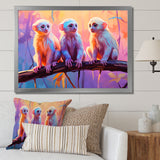 Joyous Jungle Monkeys - Pink Monkey Wall Art