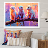 Joyous Jungle Monkeys - Pink Monkey Wall Art
