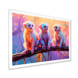 Joyous Jungle Monkeys - Pink Monkey Wall Art