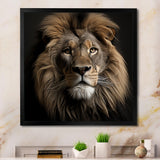 Dark Majestic Lion portrait - Lion Large Canvas Wall Art