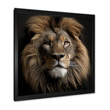 Dark Majestic Lion portrait - Lion Large Canvas Wall Art