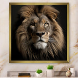 Dark Majestic Lion portrait - Lion Large Canvas Wall Art