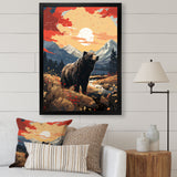 Grizzly Bear in the valley - Bear Home Decor Art