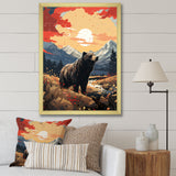 Grizzly Bear in the valley - Bear Home Decor Art