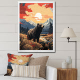Grizzly Bear in the valley - Bear Home Decor Art