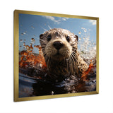 Swimming adventure Portrait of an Otter - Otter Wall Art Prints