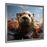 Swimming adventure Portrait of an Otter - Otter Wall Art Prints