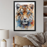 Tiger portrait majesty - Tiger Framed Canvas Art