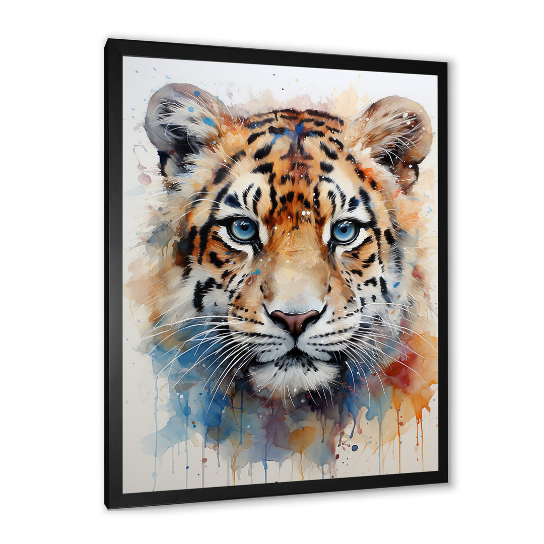 Tiger portrait majesty - Tiger Framed Canvas Art