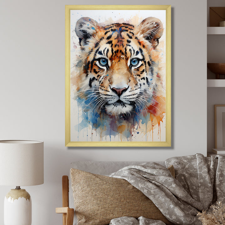 Tiger portrait majesty - Tiger Framed Canvas Art