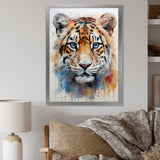 Tiger portrait majesty - Tiger Framed Canvas Art