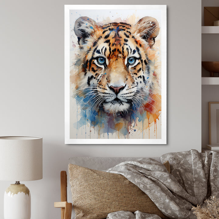 Tiger portrait majesty - Tiger Framed Canvas Art