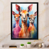 Curious portrait of Llama friends - Llama Large Canvas Wall Art