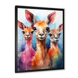 Curious portrait of Llama friends - Llama Large Canvas Wall Art