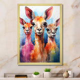 Curious portrait of Llama friends - Llama Large Canvas Wall Art