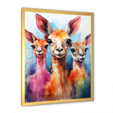Curious portrait of Llama friends - Llama Large Canvas Wall Art