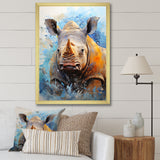 Grey Rhinoceros on the hunt - Rhinoceros Home Decor Art