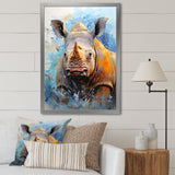 Grey Rhinoceros on the hunt - Rhinoceros Home Decor Art