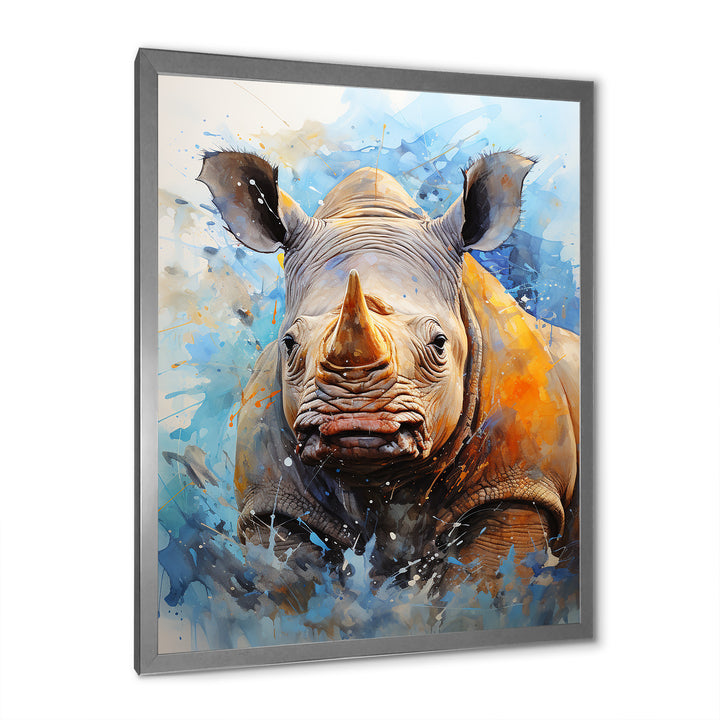 Grey Rhinoceros on the hunt - Rhinoceros Home Decor Art