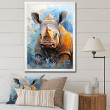 Grey Rhinoceros on the hunt - Rhinoceros Home Decor Art