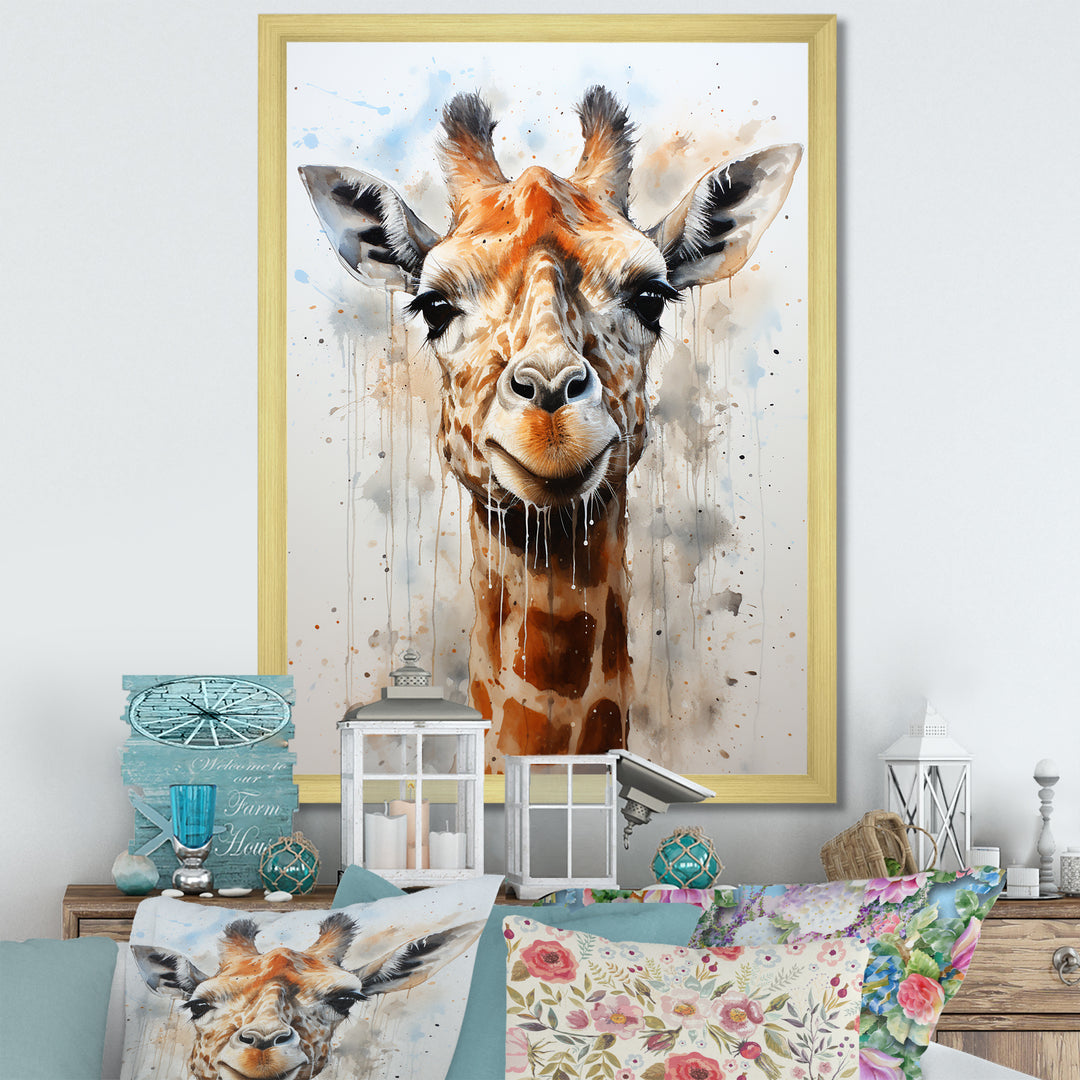 Minimalist Giraffe portrait - Giraffe Living Room Wall Art
