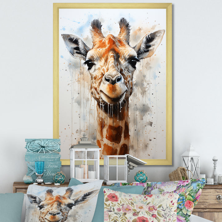 Minimalist Giraffe portrait - Giraffe Living Room Wall Art