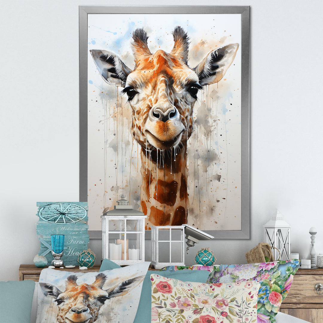 Minimalist Giraffe portrait - Giraffe Living Room Wall Art