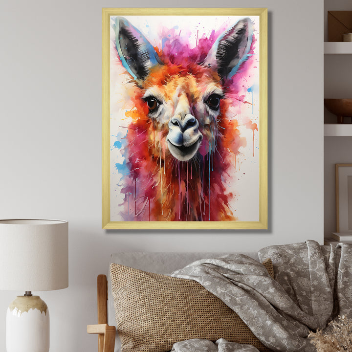 Portrait of a quirky Llama - Llama Canvas Wall Art