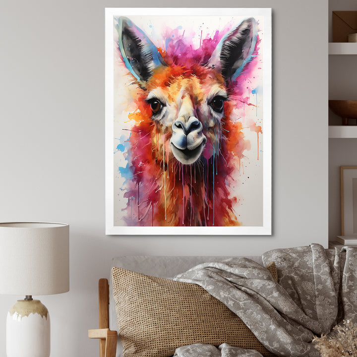 Portrait of a quirky Llama - Llama Canvas Wall Art