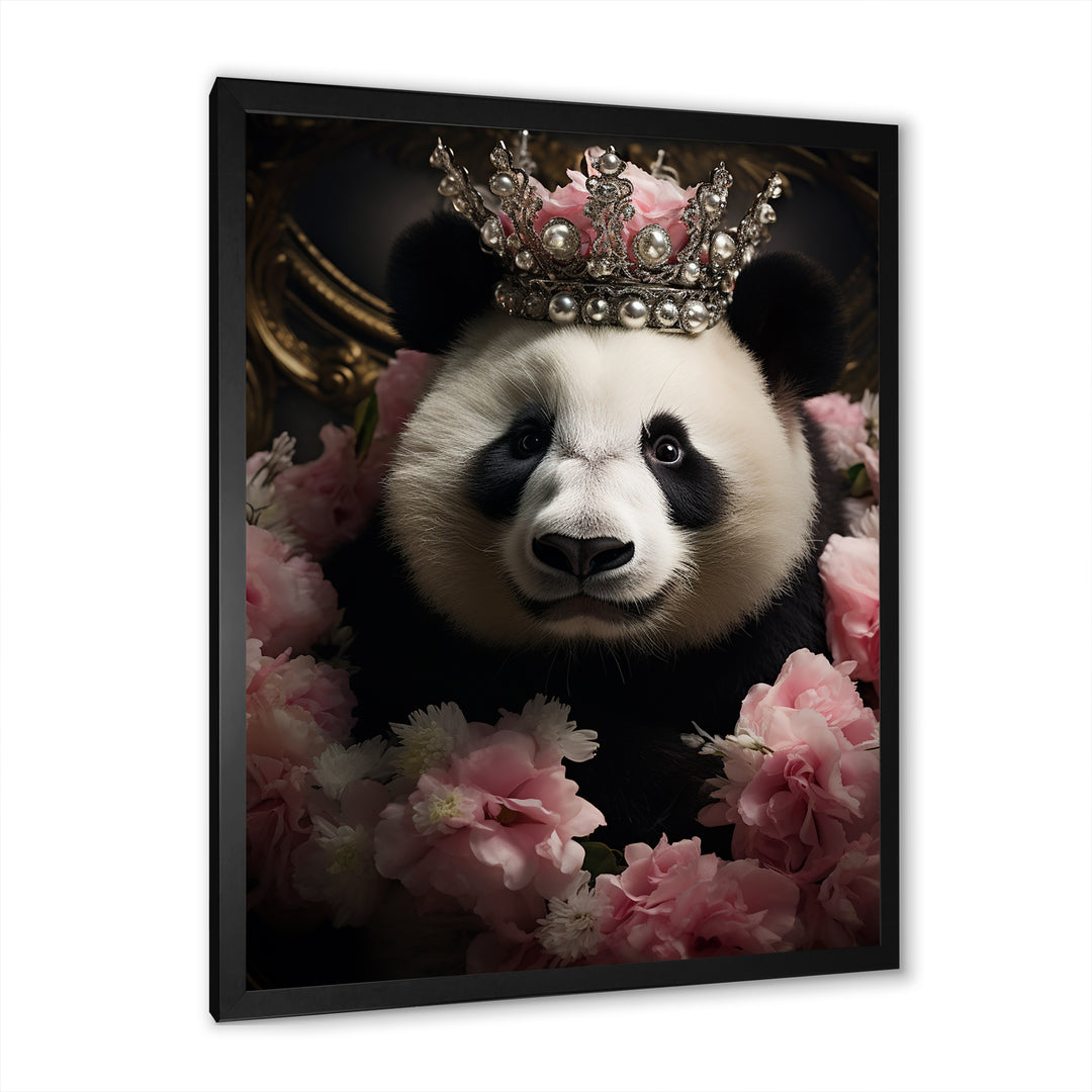Regal Panda Crowned Portrait - Panda Wall Art Prints