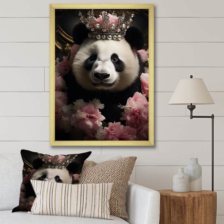 Regal Panda Crowned Portrait - Panda Wall Art Prints