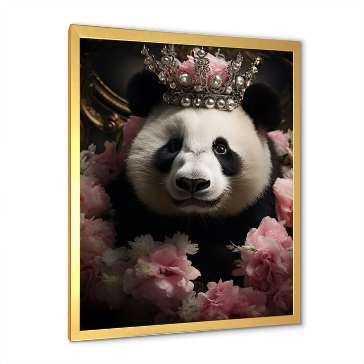 Regal Panda Crowned Portrait - Panda Wall Art Prints