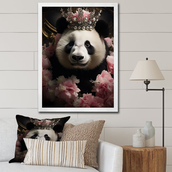 Regal Panda Crowned Portrait - Panda Wall Art Prints