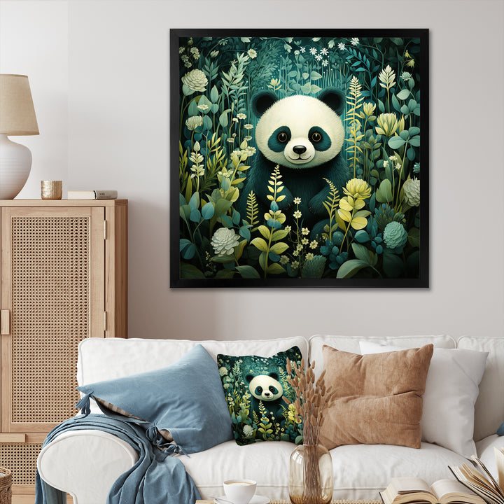 Cute panda children art - White Panda Wall Art
