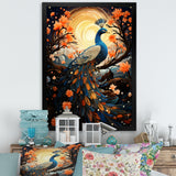 Celestial Peacock in Surreal Starlight - Yellow Peacock Wall Art