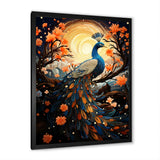 Celestial Peacock in Surreal Starlight - Yellow Peacock Wall Art