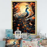 Celestial Peacock in Surreal Starlight - Yellow Peacock Wall Art