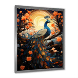Celestial Peacock in Surreal Starlight - Yellow Peacock Wall Art