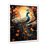 Celestial Peacock in Surreal Starlight - Yellow Peacock Wall Art