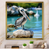 Coastal sentinelPelican photo - Animals Canvas Wall Art