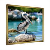 Coastal sentinelPelican photo - Animals Canvas Wall Art