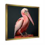 Coastal Watch pink Pelican - Pelican Framed Canvas Art