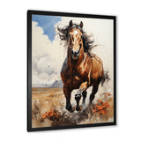Brown Horse galloping in the wild - Horse Bedroom Wall Art