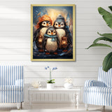 Christmas winter Penguin Party - Penguin Canvas Wall Art