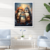 Christmas winter Penguin Party - Penguin Canvas Wall Art
