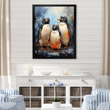 Winter Feathers Penguin family - Penguin Wall Decor