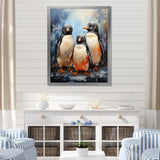 Winter Feathers Penguin family - Penguin Wall Decor
