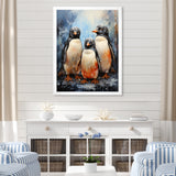 Winter Feathers Penguin family - Penguin Wall Decor